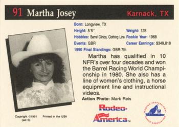 1991 Rodeo America Set B #91 Martha Josey Back